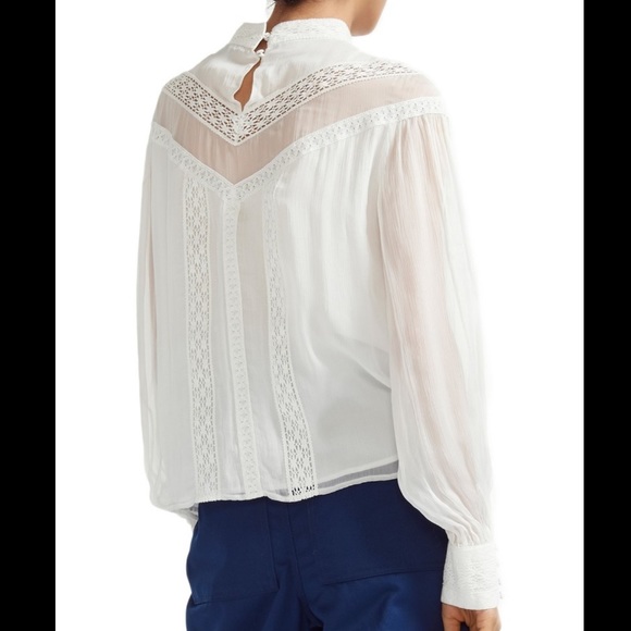 ✨ NWT Maje Ludmi Lace Trim Blouse ✨ - Picture 3 of 8
